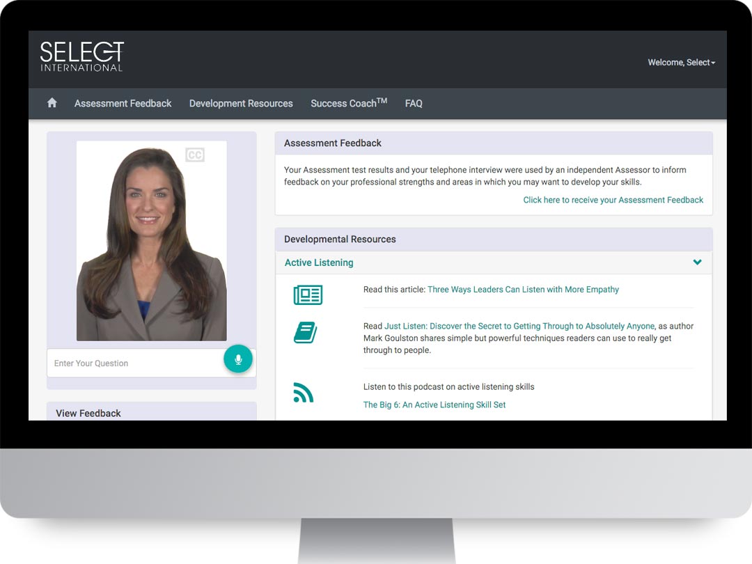 Virtual Success Coach for Leadership Assessment & Development